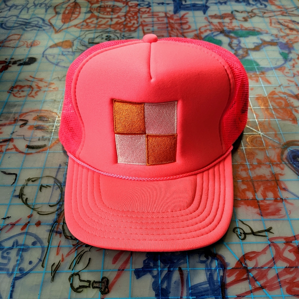 Off-White trucker hat.